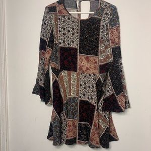 American Eagle Boho Paisley Bell Sleeve Dress